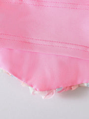 Baby Girls 3D Rose Appliqué Spaghetti Strap Romper - Blush