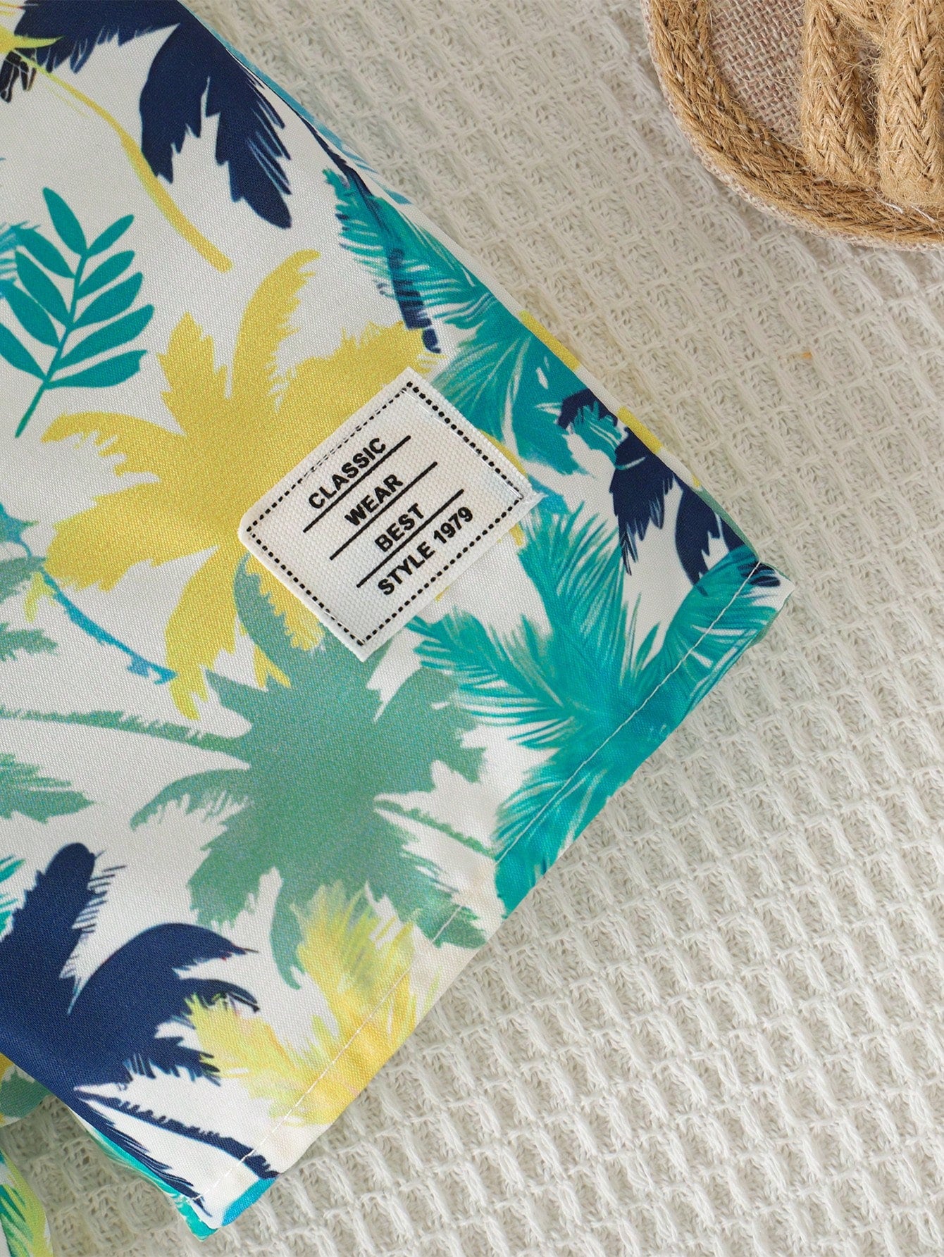 3pcs Boys Tropical Palm Print Resort Shorts Set - Indigo | 21 Centu...