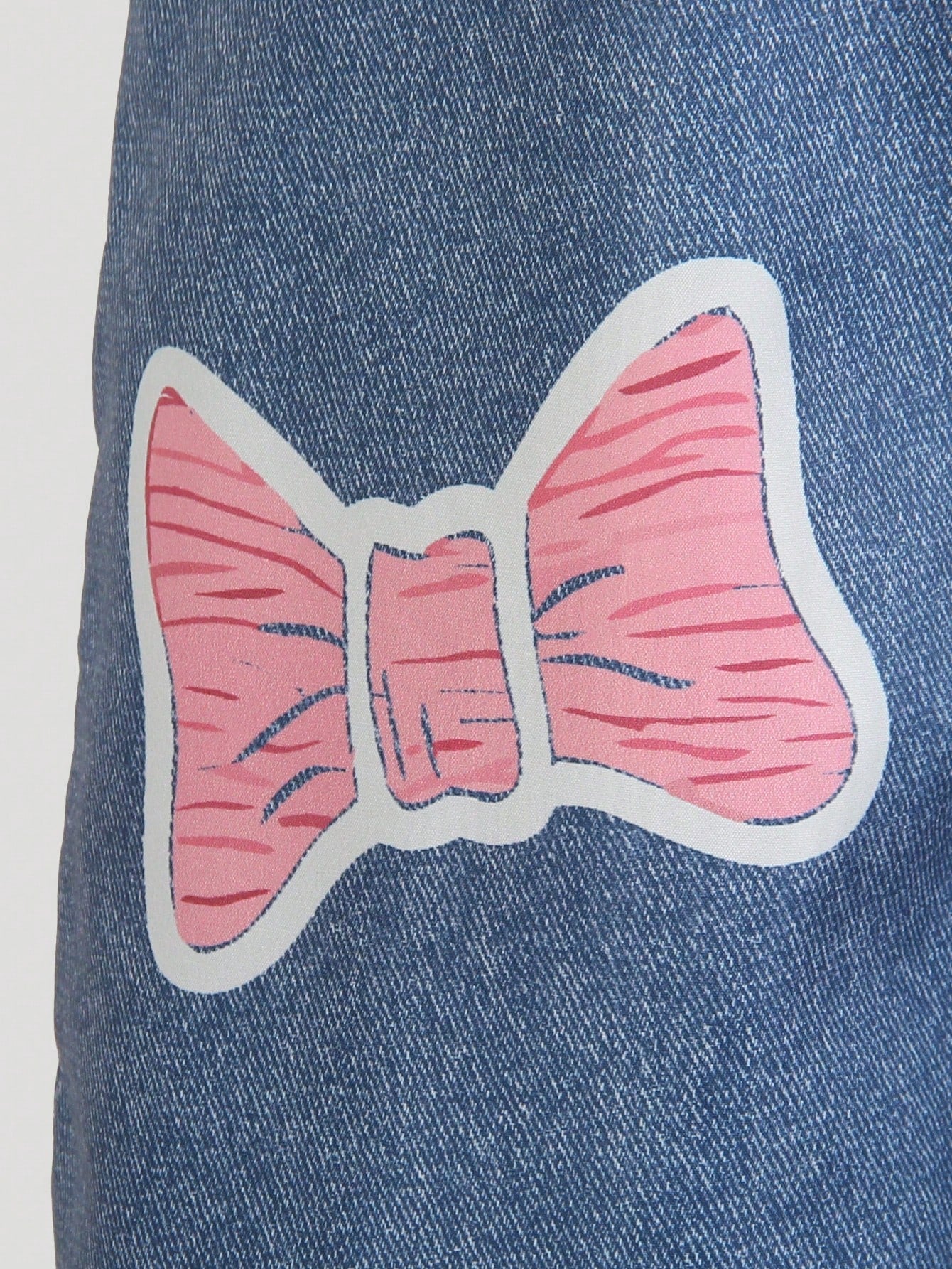 Big Girls Graphic Print Wide-Leg Denim Dungaree - Cobalt | 21 Centu...