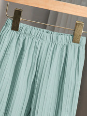 2pcs Little Boys Crinkle Texture Stand Collar Shirt & Trousers Set - Aqua