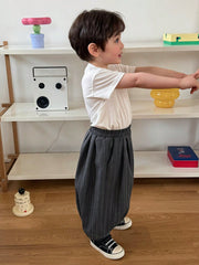 Boys Pinstripe Balloon Harem Trousers - Graphite | 21 Century Kids