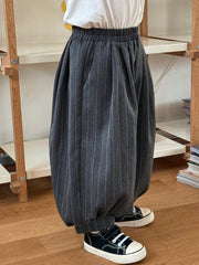 Boys Pinstripe Balloon Harem Trousers - Graphite | 21 Century Kids