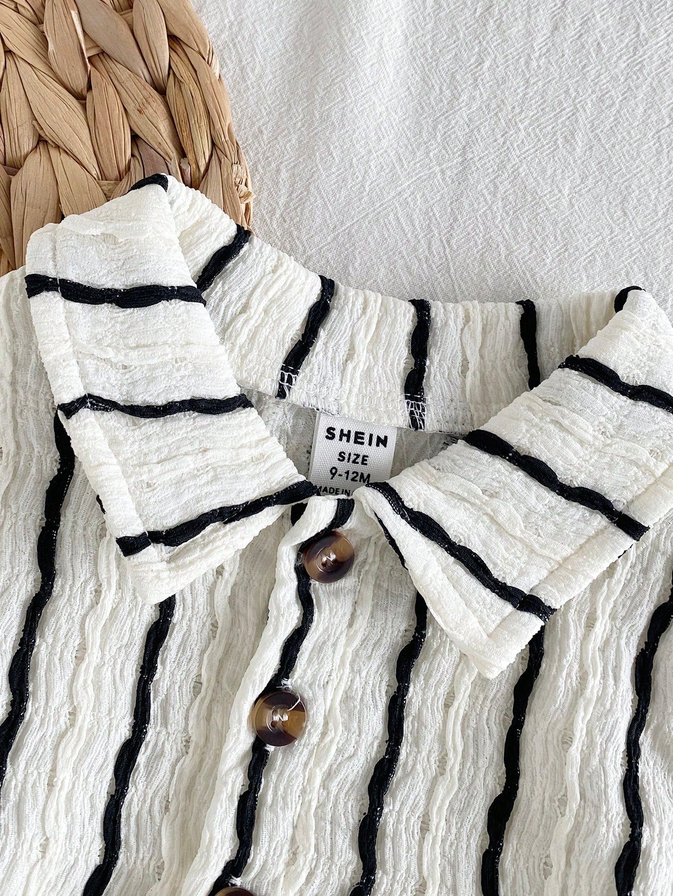 2pcs Boys Textured Stripe Shirt & Shorts Set - Ivory | 21 Century Kids