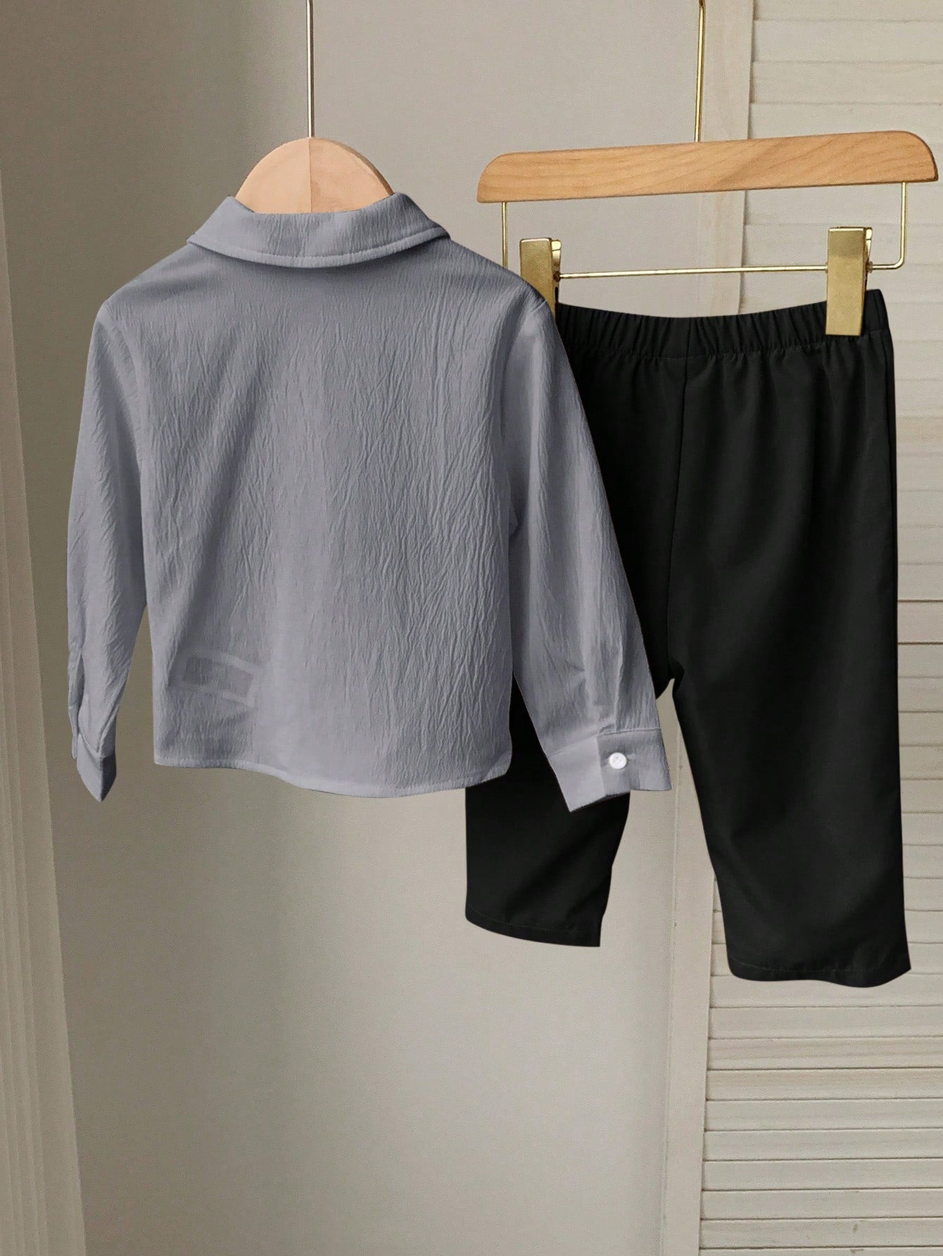2pcs Boys Textured Polo Shirt & Trouser Set - Slate | 21 Century Kids