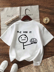 Boys PLZ USE IT Graphic Drop Shoulder Tee - Ivory | 21 Century Kids