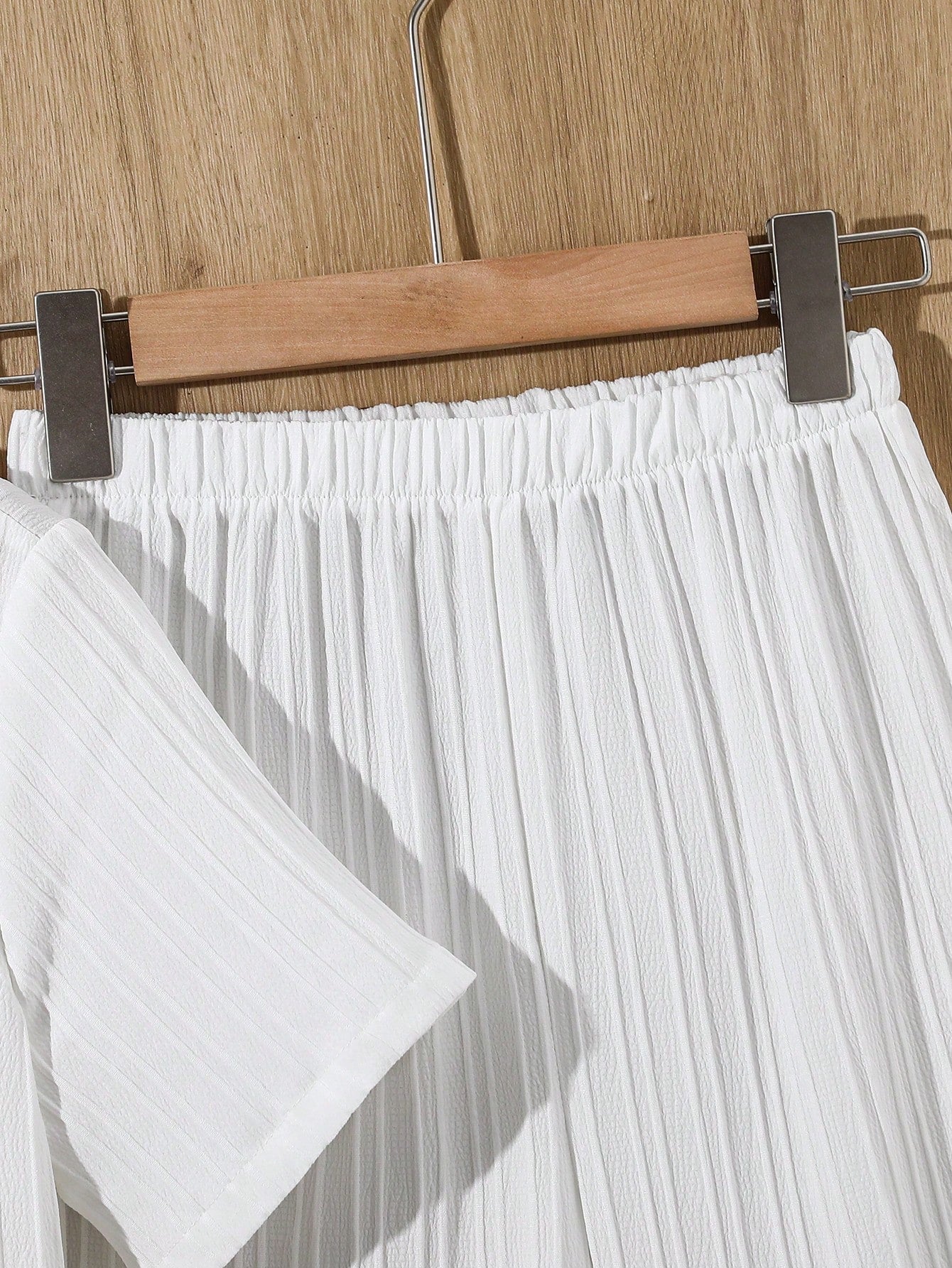 2pcs Big Boys Textured Shirt & Straight-Leg Trousers Set - Ivory | ...