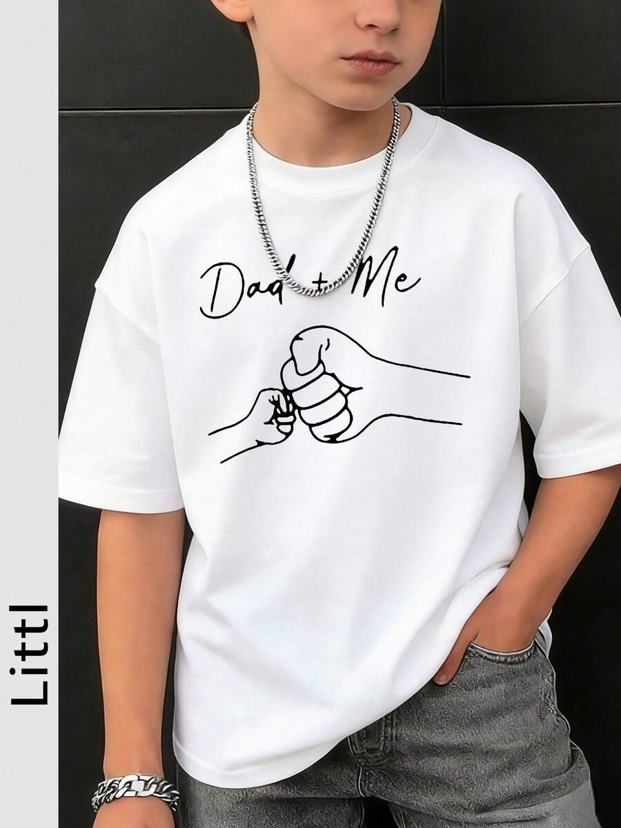 Boys Dad + Me Graphic Drop Shoulder Tee - Ivory | 21 Century Kids