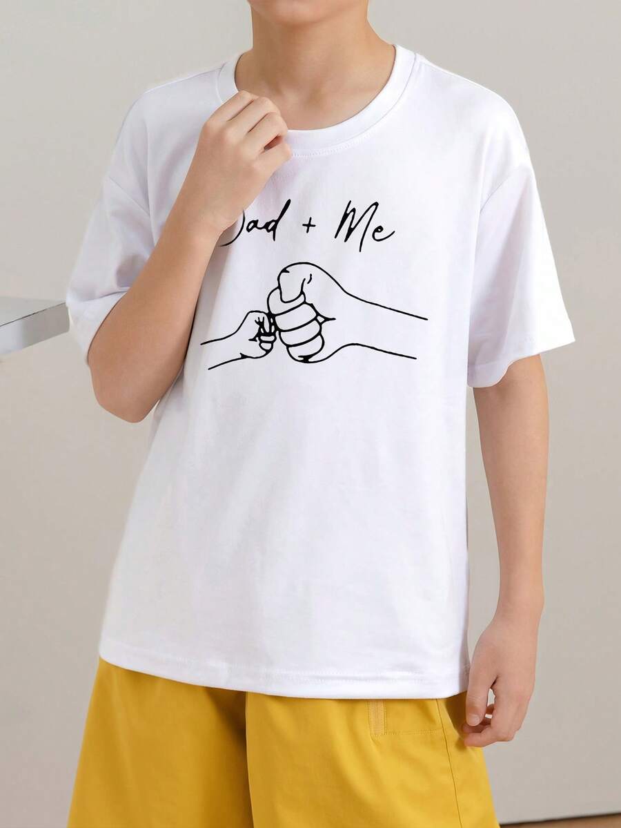 Boys Dad + Me Graphic Drop Shoulder Tee - Ivory | 21 Century Kids