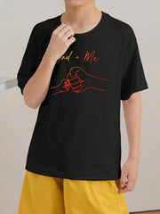 Boys Dad + Me Fist Bump Graphic Crew Neck Tee - Onyx | 21 Century Kids
