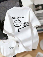 Boys PLZ USE IT Graphic Drop Shoulder Tee - Ivory | 21 Century Kids