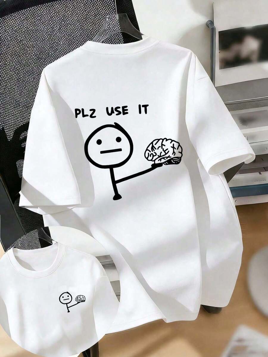Boys PLZ USE IT Graphic Drop Shoulder Tee - Ivory | 21 Century Kids