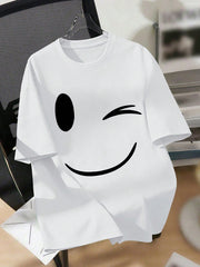 Boys Wink Graphic Print Crew Neck Tee - Ivory | 21 Century Kids