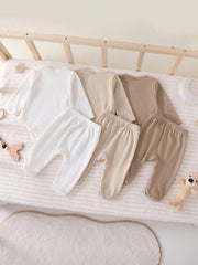 6pcs Baby Boys Wrap Bodysuit & Footed Pants Set - Taupe | 21 Centur...