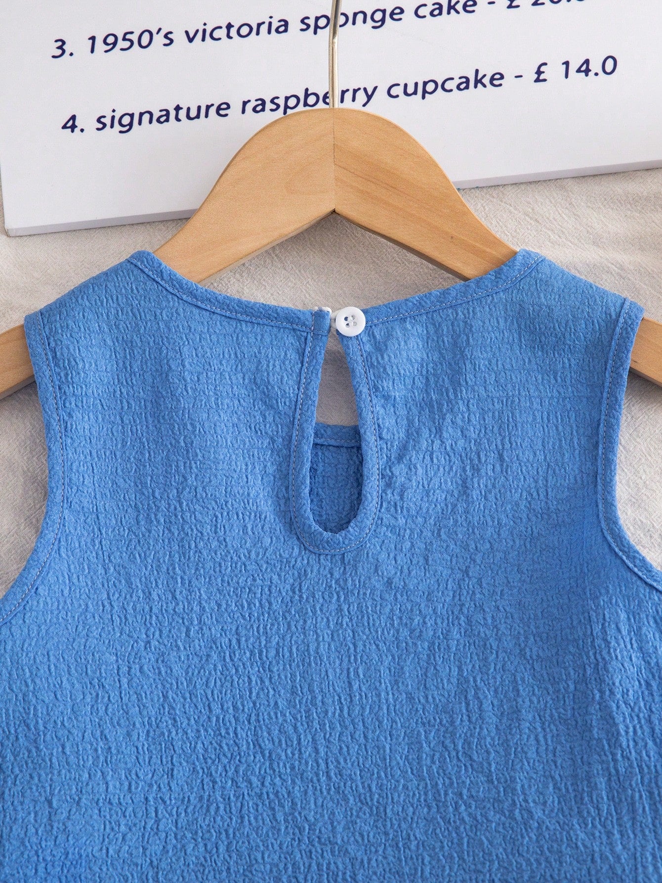2pcs Girls Seersucker Ric-Rac Trim Tank Top & Shorts Set - Cerulean...