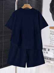 2pcs Big Boys King Graphic Oversized Tee & Shorts Set - Midnight | ...