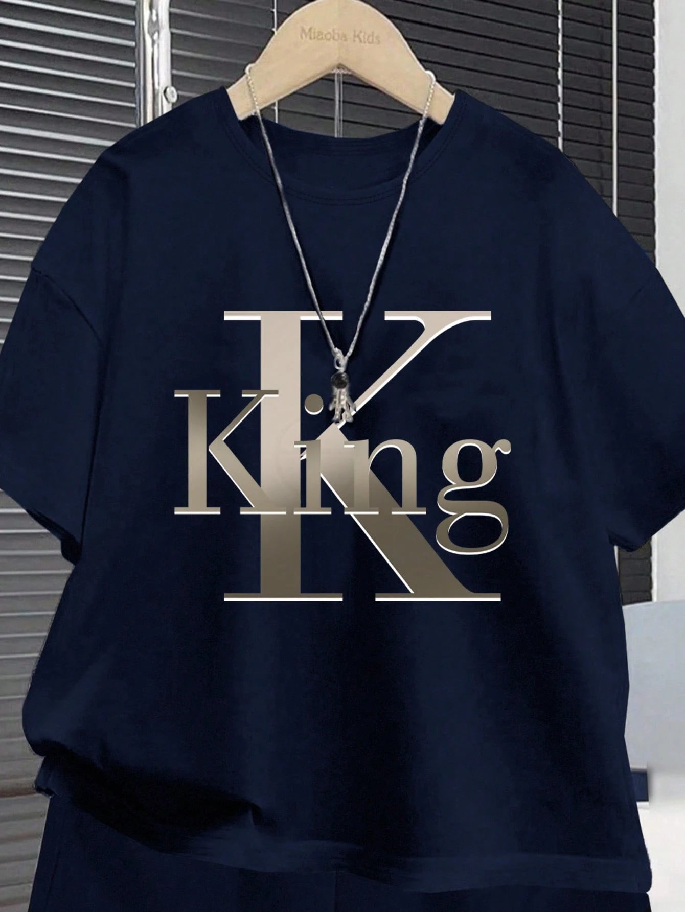 2pcs Big Boys King Graphic Oversized Tee & Shorts Set - Midnight | ...