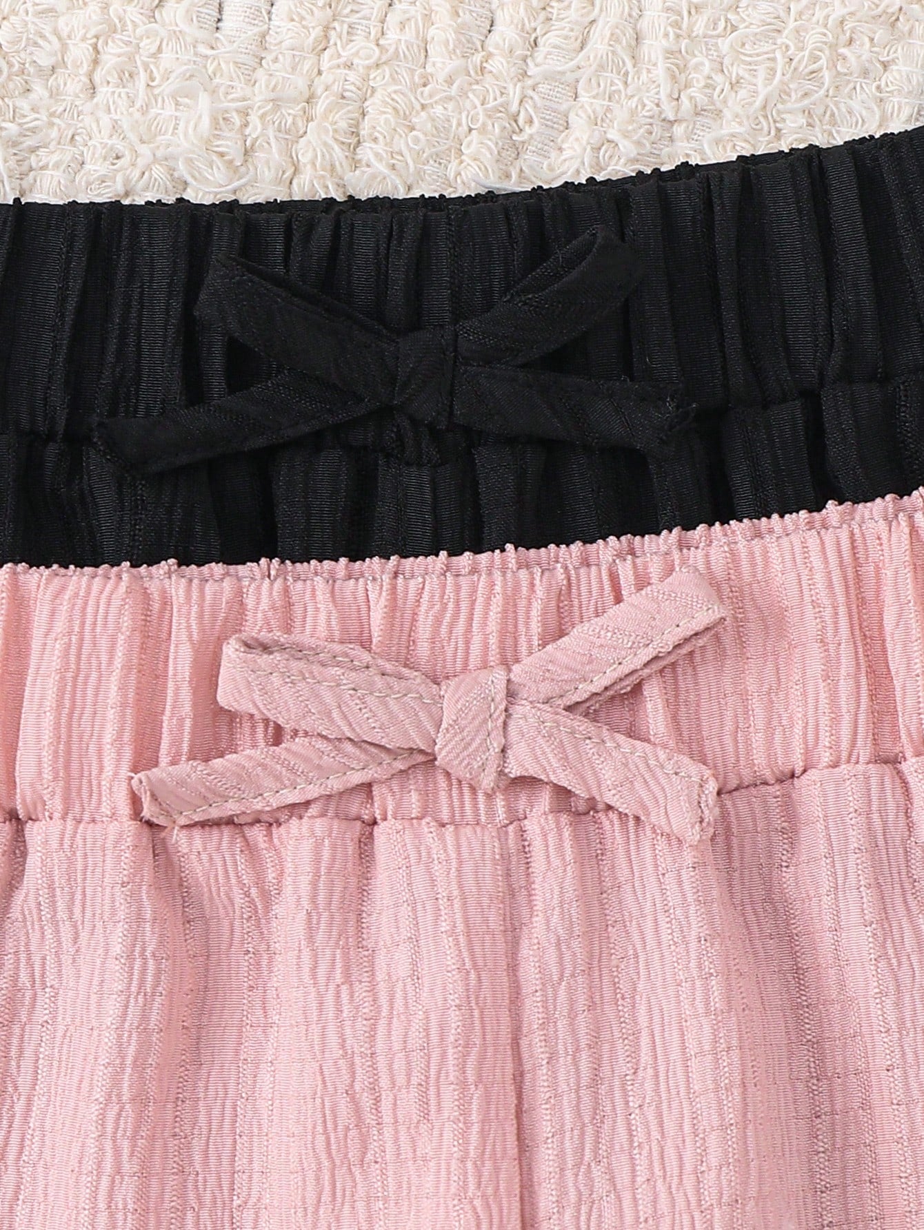 2pcs Little Girls Wide-Leg Crinkle Textured Pants Set - Blush | 21 ...