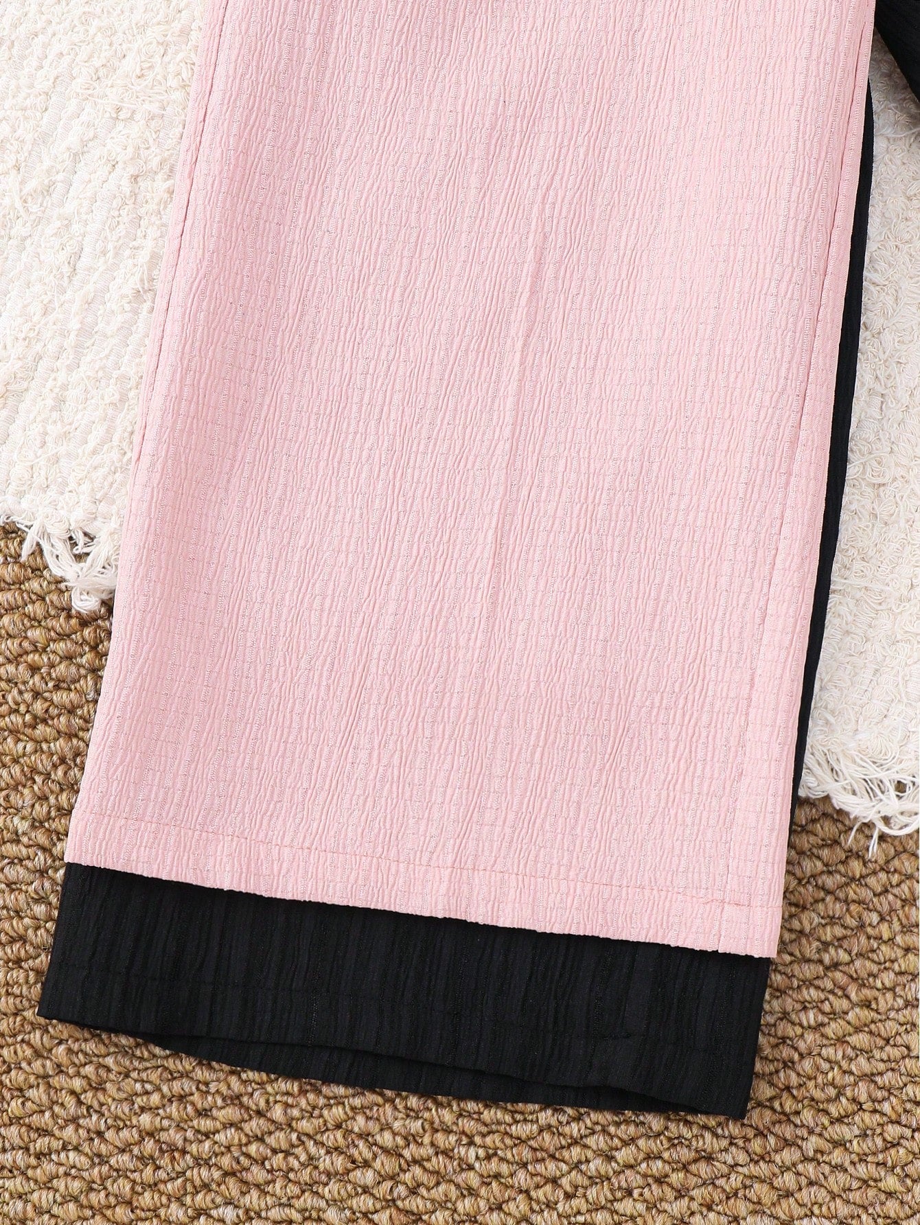 2pcs Little Girls Wide-Leg Crinkle Textured Pants Set - Blush | 21 ...
