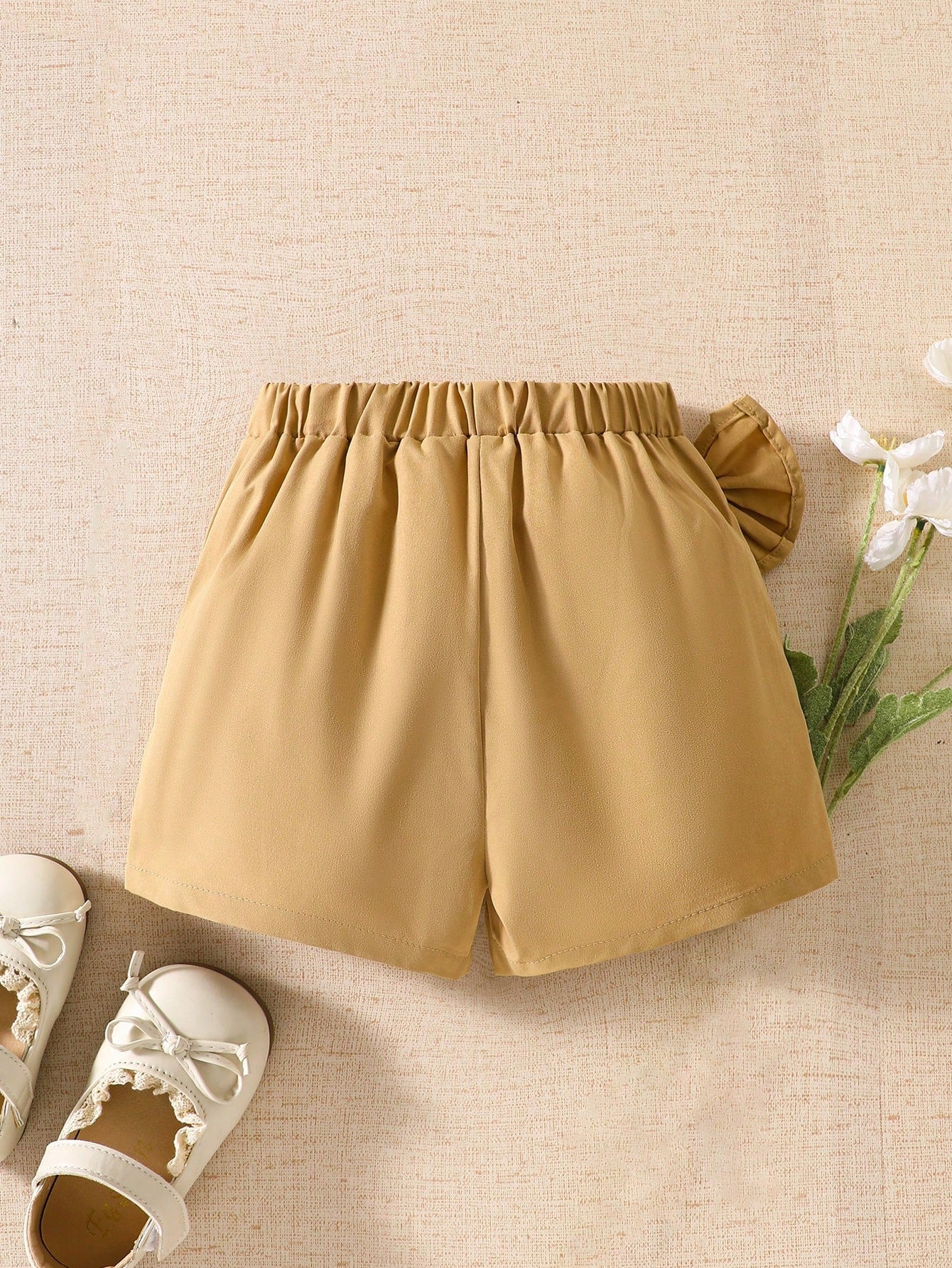 Girls Bow-Detail Wrap Skort - Buff | 21 Century Kids