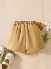 Girls Bow-Detail Wrap Skort - Buff | 21 Century Kids