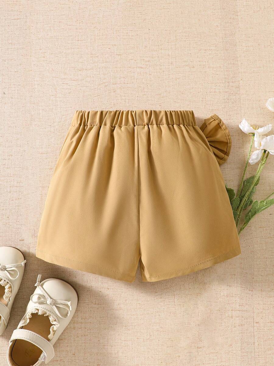 Girls Bow-Detail Wrap Skort - Buff | 21 Century Kids
