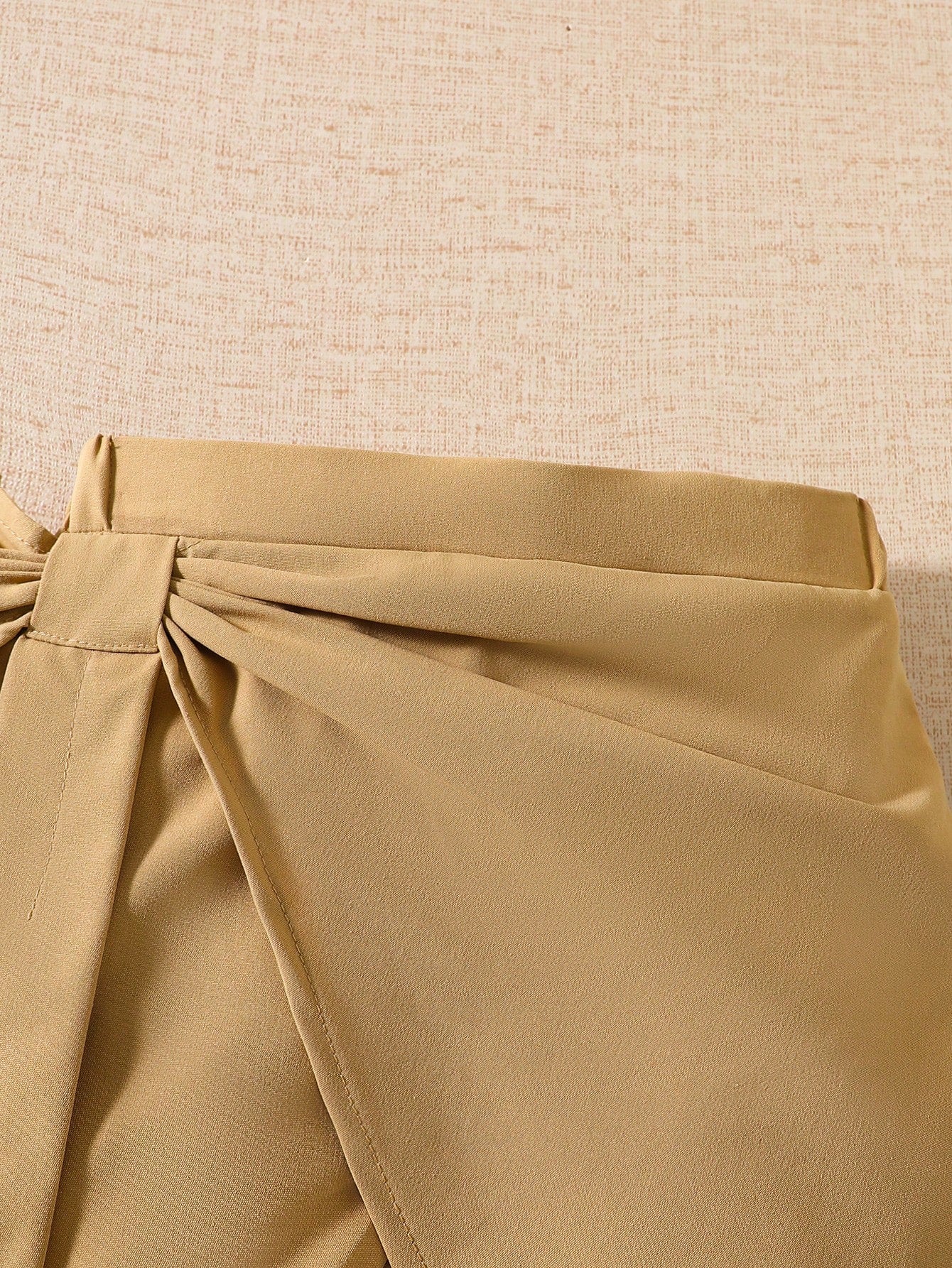 Girls Bow-Detail Wrap Skort - Buff | 21 Century Kids