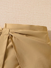 Girls Bow-Detail Wrap Skort - Buff | 21 Century Kids