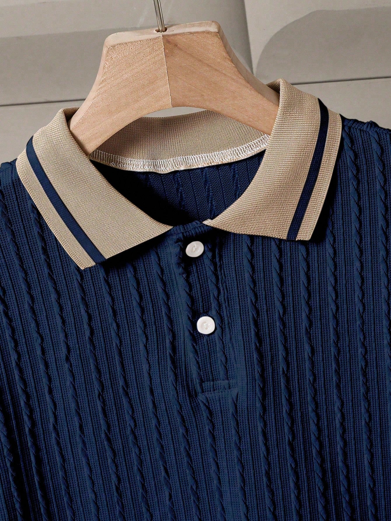 2pcs Boys Cable Knit Polo Shirt & Chino Trousers Set - Midnight | 2...