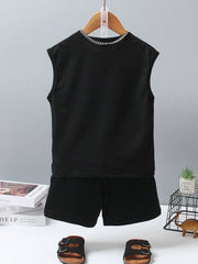 Boys Polo Equestrian Print Muscle Tee & Shorts Set - Onyx