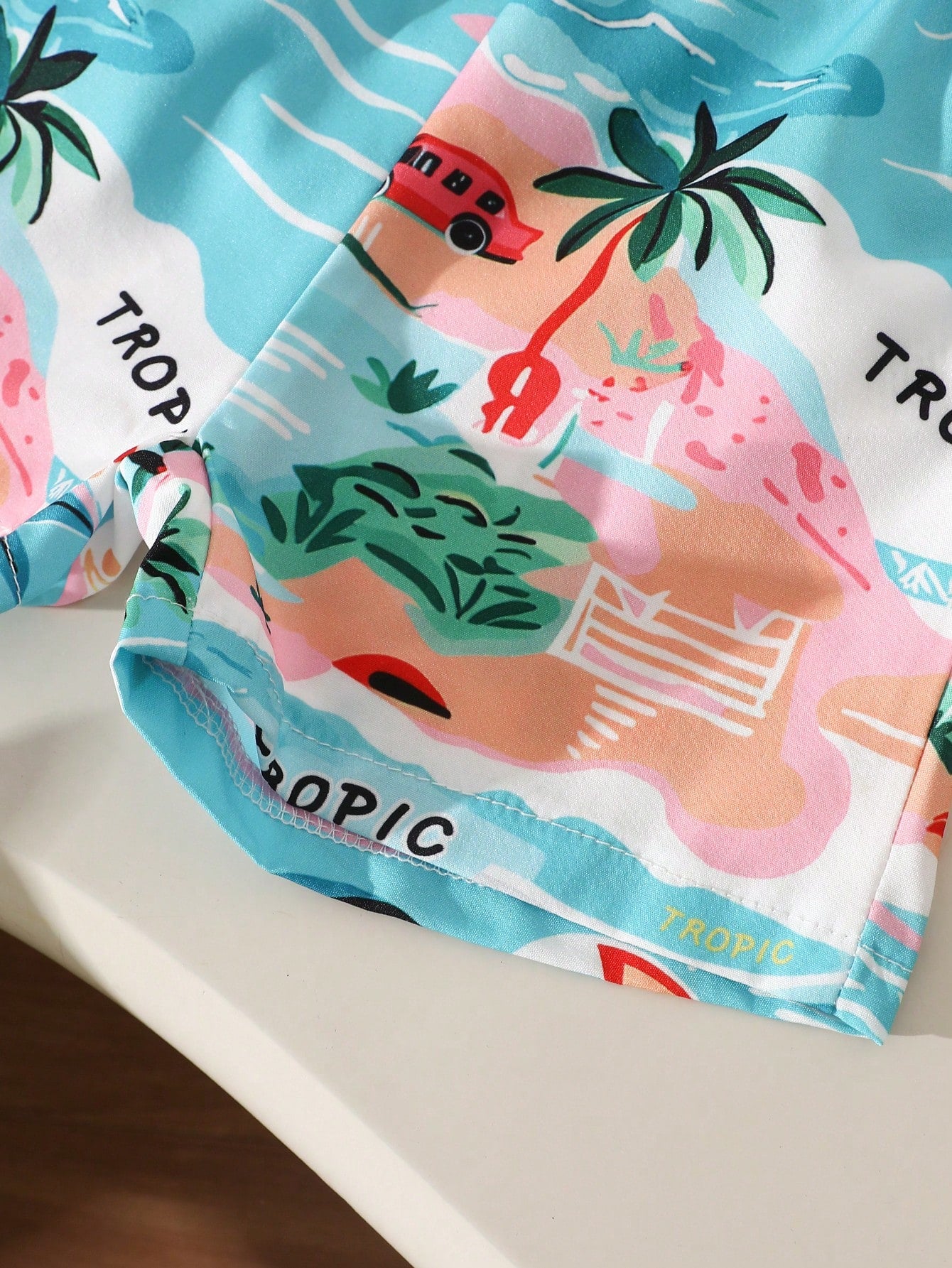 3pcs Boys Summer Time Graphic Tank Top & Tropical Shorts Set - Ivor...