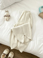 Little Girls Wide-Leg Tulip Hem Denim Trousers - Ecru | 21 Century ...