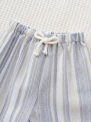 Boys Vertical Stripe Drawstring Tapered Trousers - Periwinkle | 21 ...