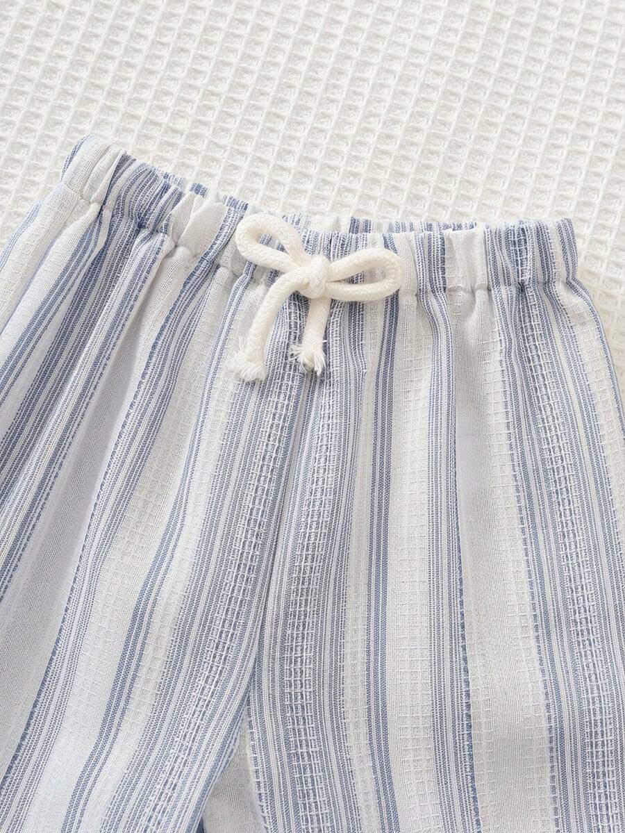 Boys Vertical Stripe Drawstring Tapered Trousers - Periwinkle | 21 ...