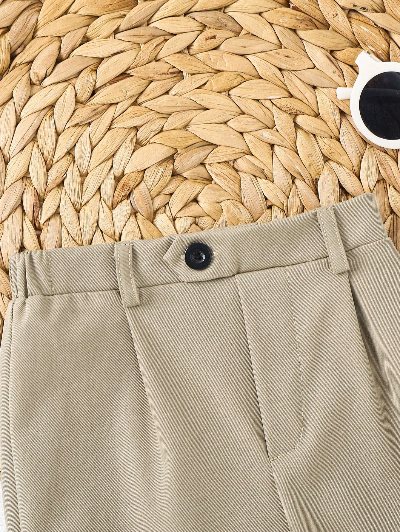 Boys Pleated Chino Trousers with Cuffed Hem - Greige | 21 Century Kids