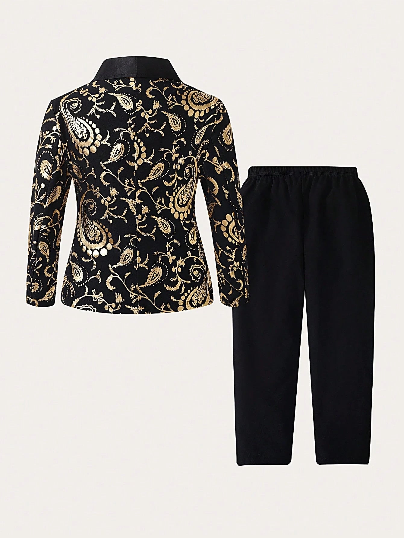 Little Boys Paisley Jacquard Tuxedo Blazer & Trousers - Onyx