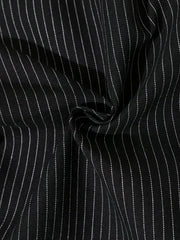 Little Girls Pinstripe V-Neck Vest & Wide-Leg Pants Set - Onyx