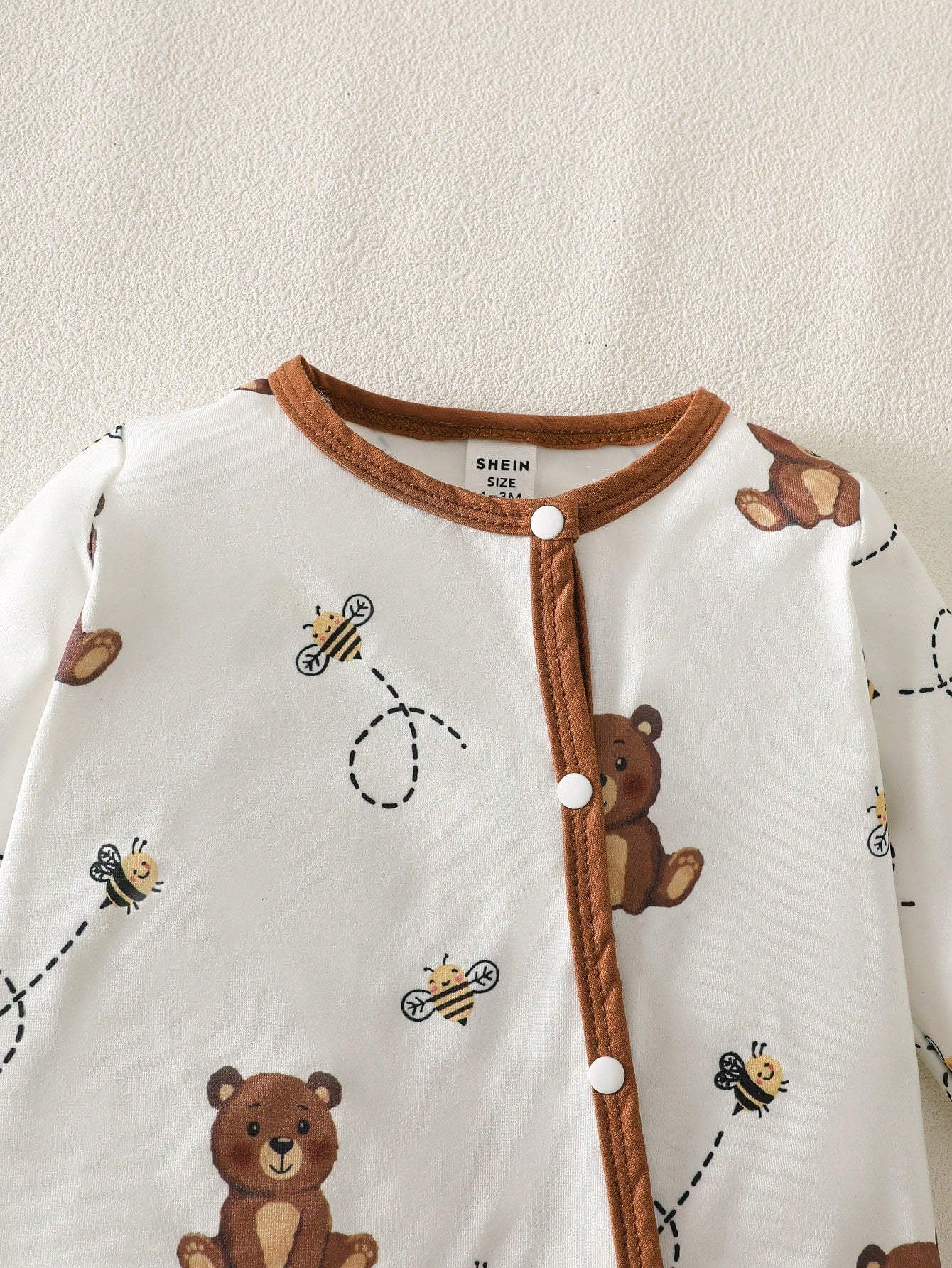 5pcs Baby Boys Bear & Bee Print Footed Sleepsuit Set - Isabelline |...