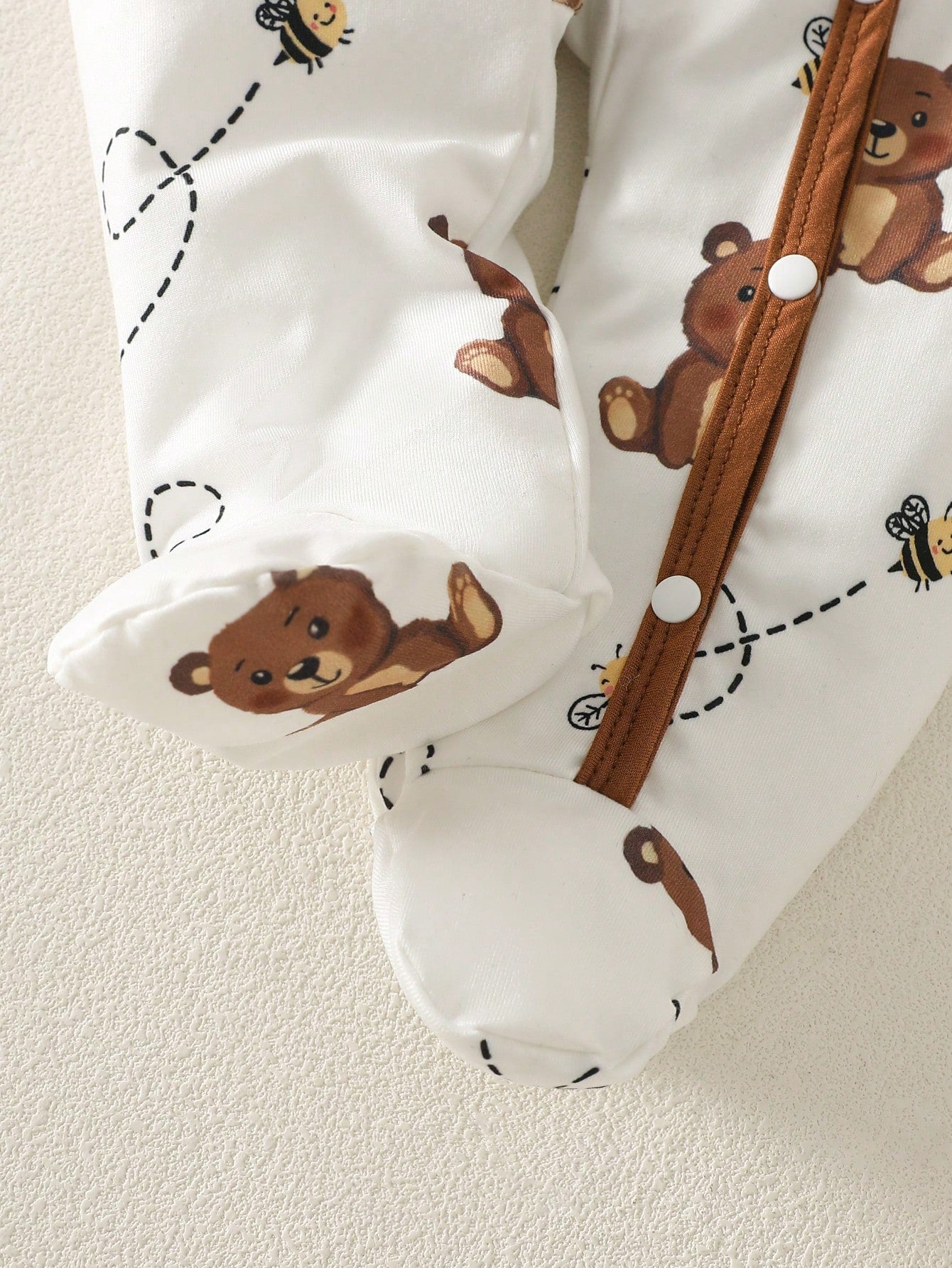 5pcs Baby Boys Bear & Bee Print Footed Sleepsuit Set - Isabelline |...