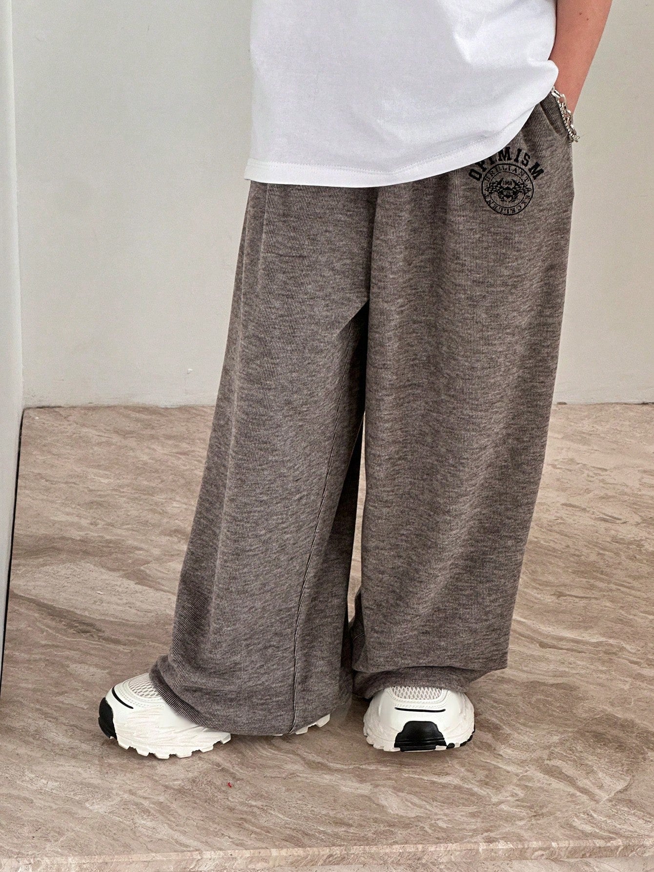 Big Boys Seal Print Wide-Leg Sweatpants - Slate | 21 Century Kids