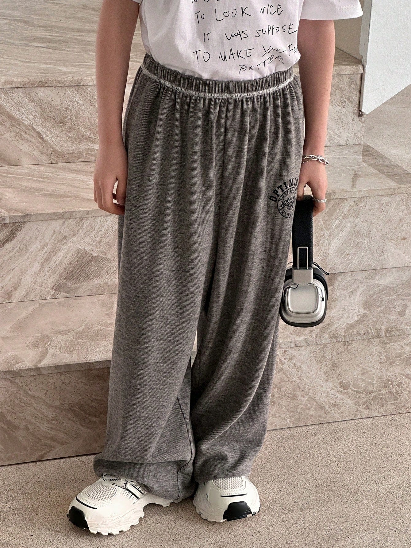 Big Boys Seal Print Wide-Leg Sweatpants - Slate | 21 Century Kids