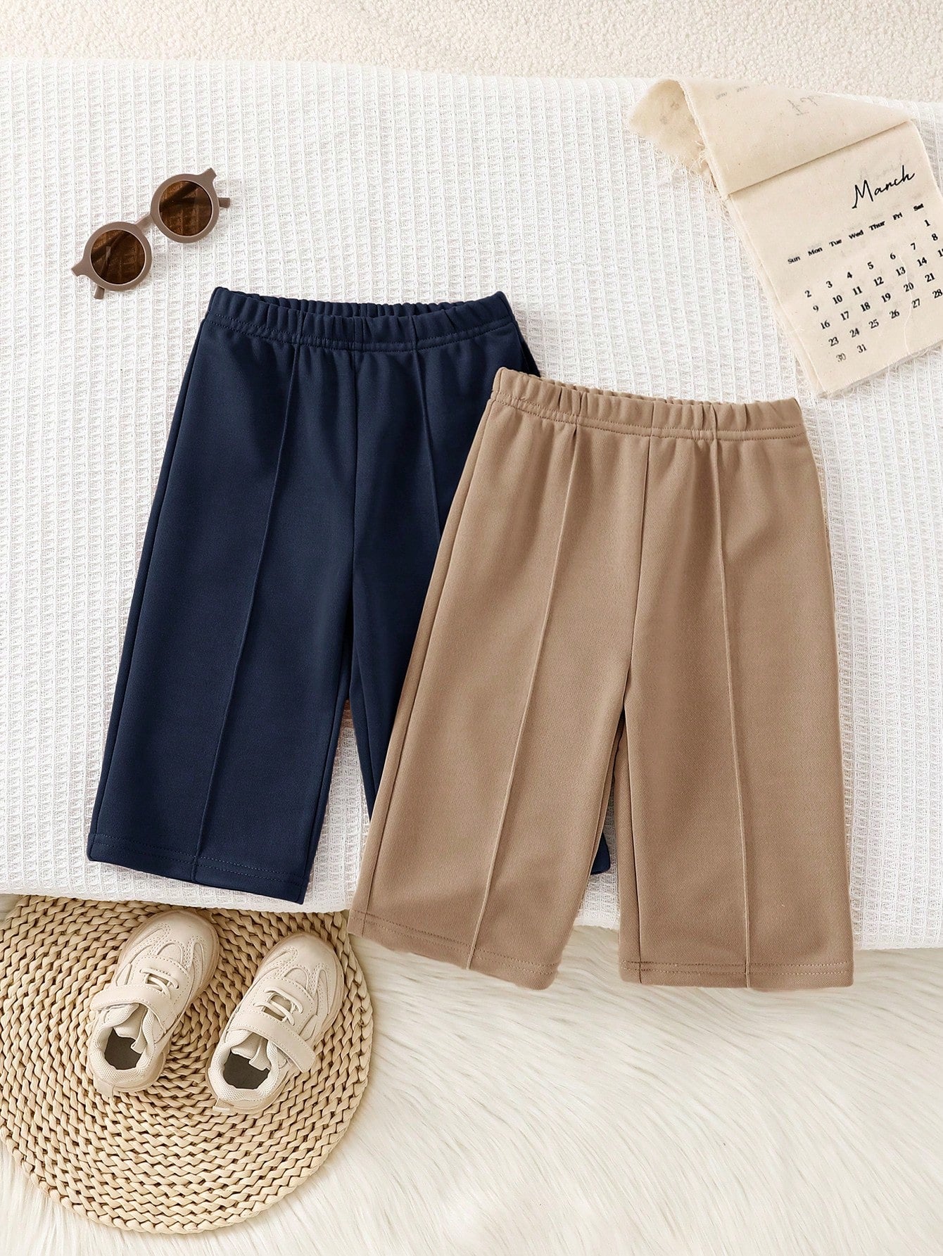 2pcs Boys Wide-Leg Tailored Trousers Set - Midnight | 21 Century Kids