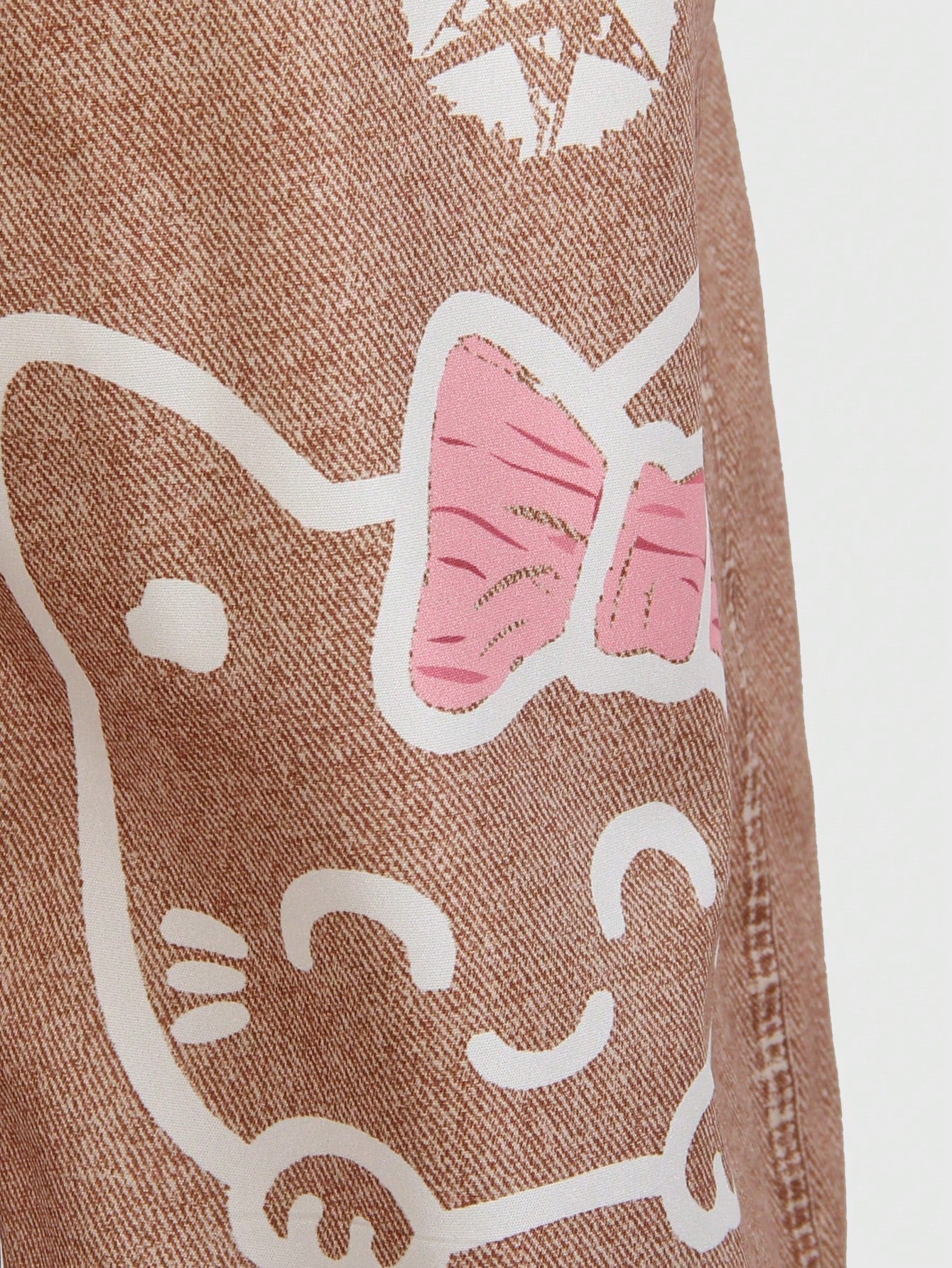 Big Girls Graffiti Cat Print Wide-Leg Dungaree - Latte | 21 Century...