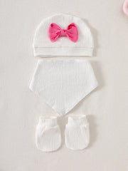 6pcs Baby Girls Bow Print Ribbed Top & Pants Gift Set - Cerise | 21...
