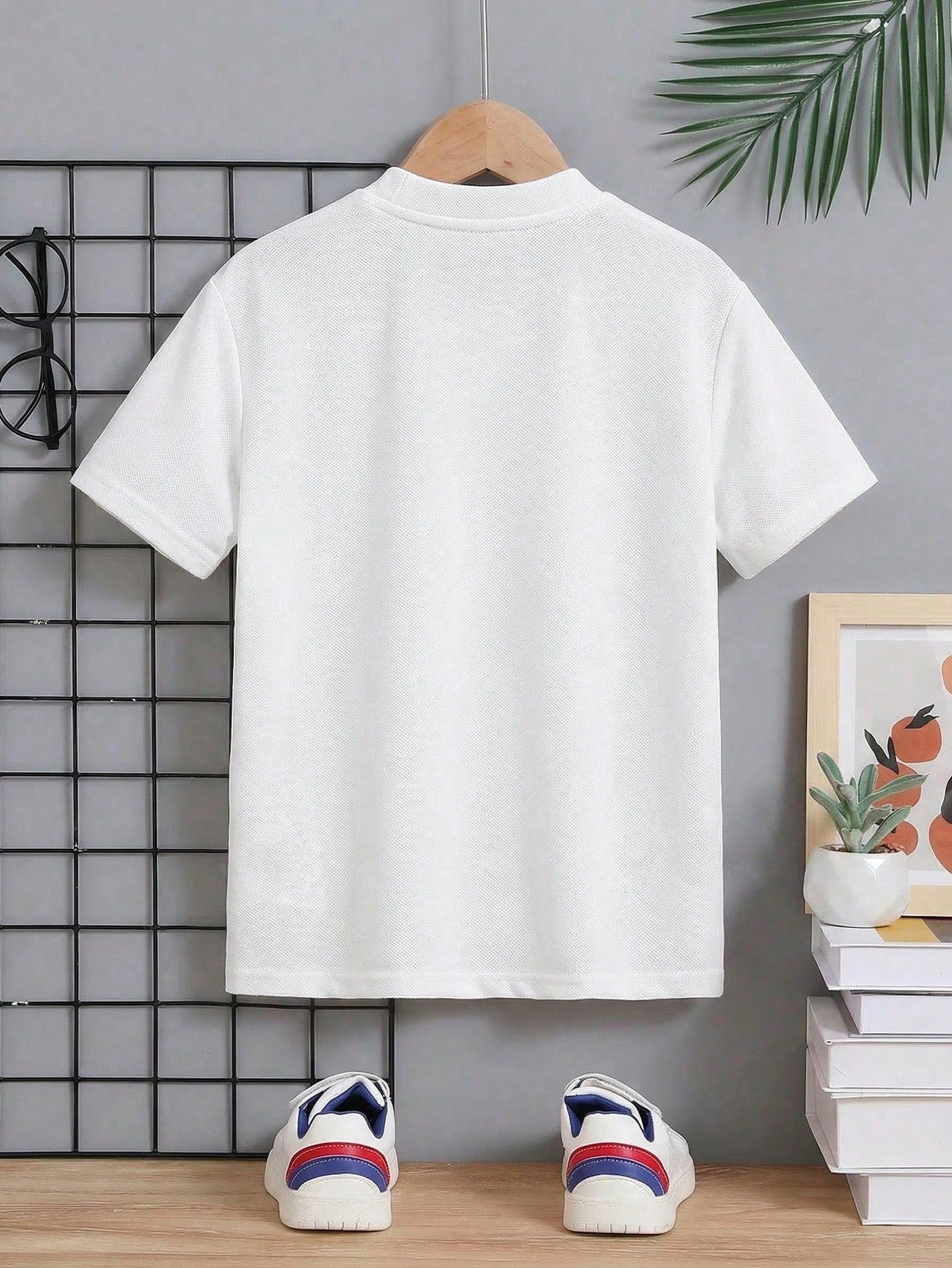 Boys Piqué Henley Stand Collar Short Sleeve Polo - Ivory | 21 Centu...