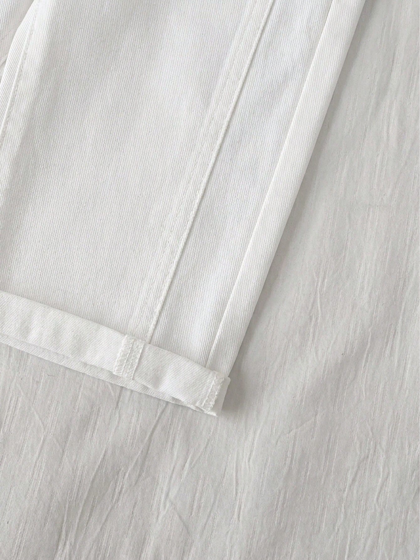 Boys Wide-Leg Cuffed Denim Bermuda Shorts - Ivory | 21 Century Kids
