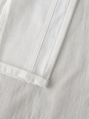 Boys Wide-Leg Cuffed Denim Bermuda Shorts - Ivory | 21 Century Kids