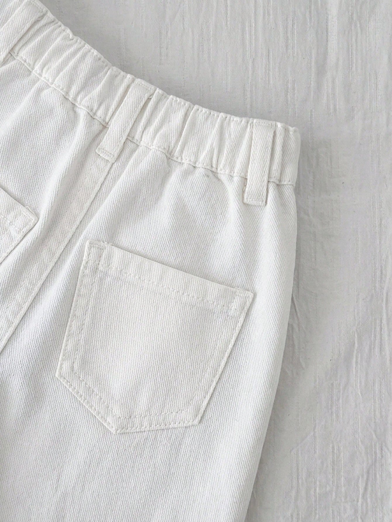 Boys Wide-Leg Cuffed Denim Bermuda Shorts - Ivory | 21 Century Kids