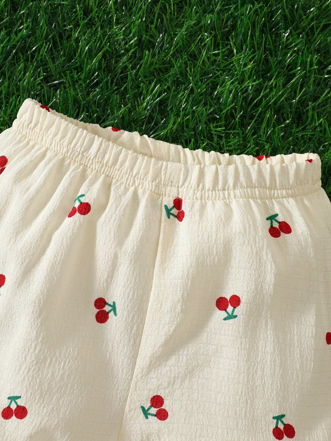 2pcs Baby Girls Cherry Embroidered Cami Top & Bloomer Shorts Set - ...