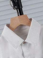 2pcs Big Boys Collared Shirt & Shorts Set - Ivory