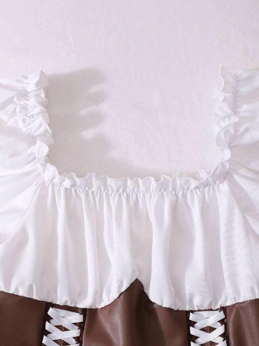Big Girls Puff Sleeve Corset Waist Midi Dress - Ivory | 21 Century ...